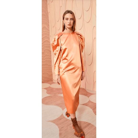 NEW NWT Ulla Johnson Silvana Long Sleeve Midi Dress Copper Size 2 - Picture 1 of 6